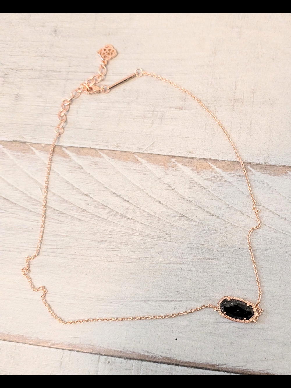 Kendra Scott Elisa Necklace Rose Gold And Black Granite